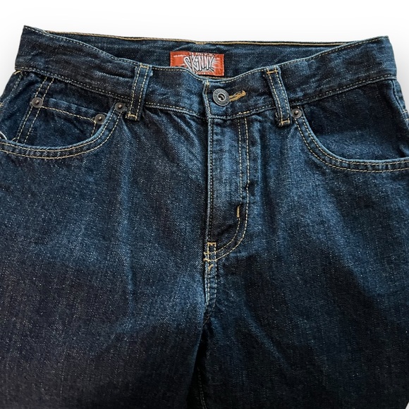 Old Navy SKINNY Boys Size 14 Adjustable Waist Dark Wash Denim Jeans - EUC - Picture 6 of 8